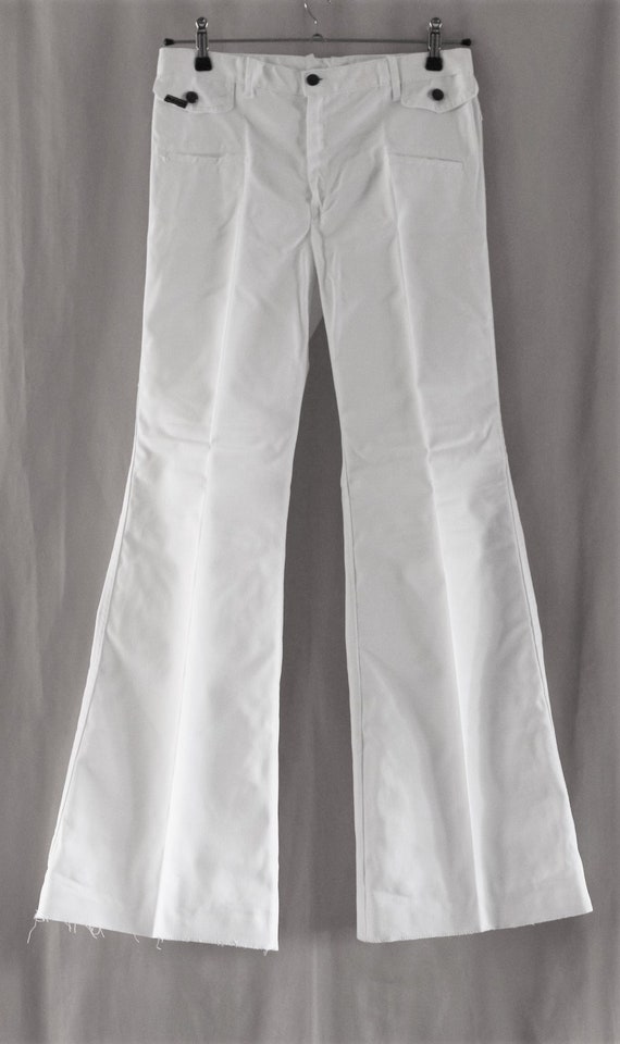 mens white flare pants