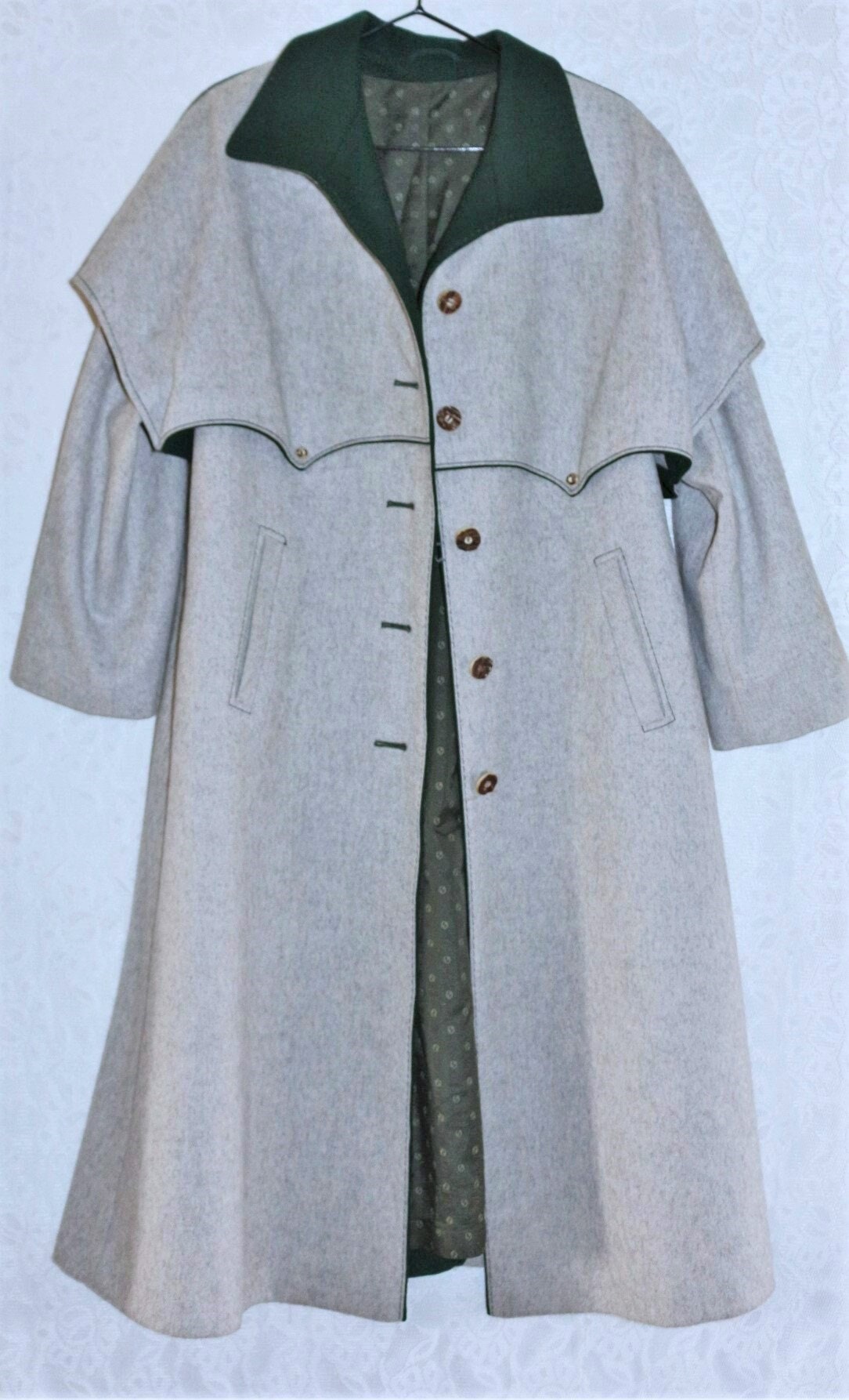 Loden Traditional Coat New Wool 70s 80s Bavaria Grey EU/DE Size