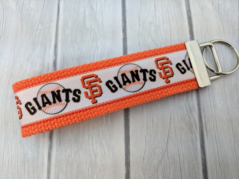 SF Giants Ribbon Key Chain-Sport Key Fob-Baseball Key Fob-Key Chain-Wristlet-Party Favor