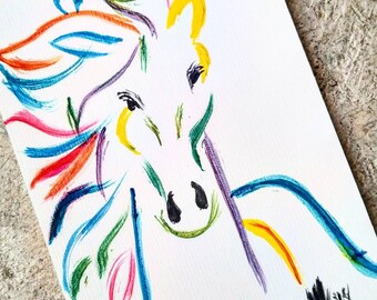 Colorful horse - acrylics