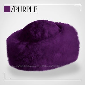 Peruvian baby alpaca fur Purple hat, russian hat, unisex fine alpaca hat, cossack hat, alpaca fluff hat, winter hat cossack