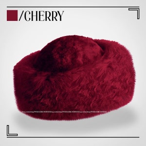 Peruvian baby alpaca cherry hat, russian hat, unisex fine alpaca hat, cossack hat, alpaca fluff hat, winter hat cossack