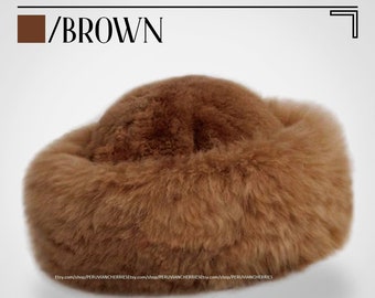Peruvian baby alpaca fur Brown hat , russian hat, unisex fine alpaca hat, cossack hat, alpaca fluff hat, winter hat cossack