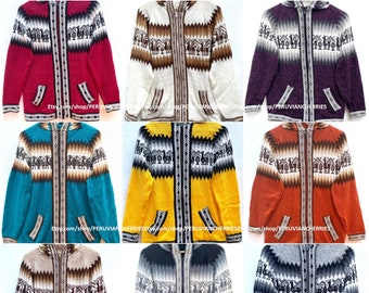 Alpaca sweater, Unisex alpaca sweater cardigan, Alpaca fiber, Peruvian style, Peruvian alpaca wool sweater