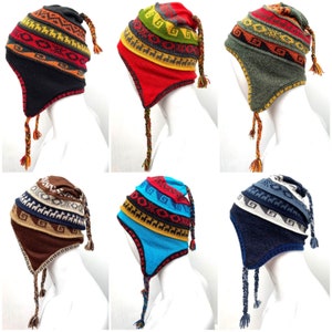 Chapéu de alpaca peruano unissex chullo com protetores de orelha 100% forro de lã macia gorro alpaca chullo chapéu peruano chapéu de alpaca