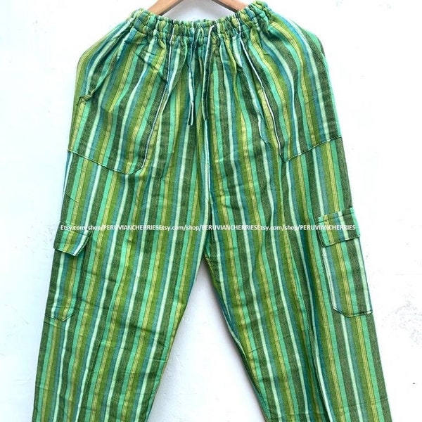 Funky Peruvian Stylish Mix of Green Pants from South America! Peruvian Pants! Best Quality Cotton Acrylic - Original Colors