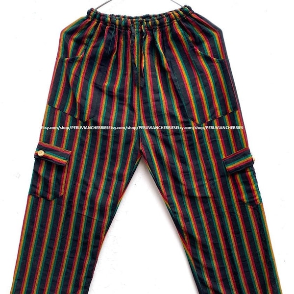 Funky Peruvian Stylish Rasta Pants from South America! Peruvian Pants! Best Quality Cotton Acrylic - Original Colors