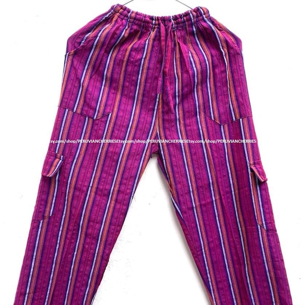Funky Peruvian Stylish Mix of Purple Pants from South America! Peruvian Pants! Best Quality Cotton Acrylic - Original Colors