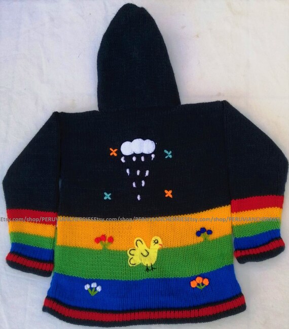Kinderen hoodie Peruaanse trui Kleding Jongenskleding Babykleding voor jongens Truien Peru capuchon peuter wollen jas Unieke Peru Hood Kids Wollen Vest 