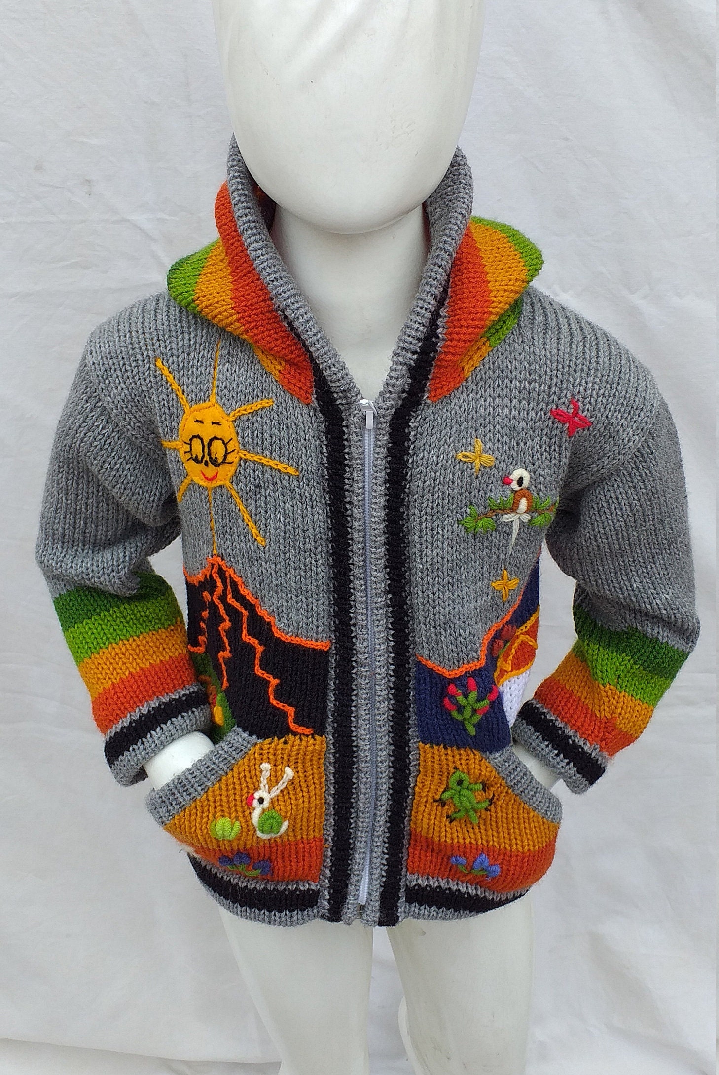 Children Peruvian Sweater Unique Peru Kids Wool Cardigan Etsy UK