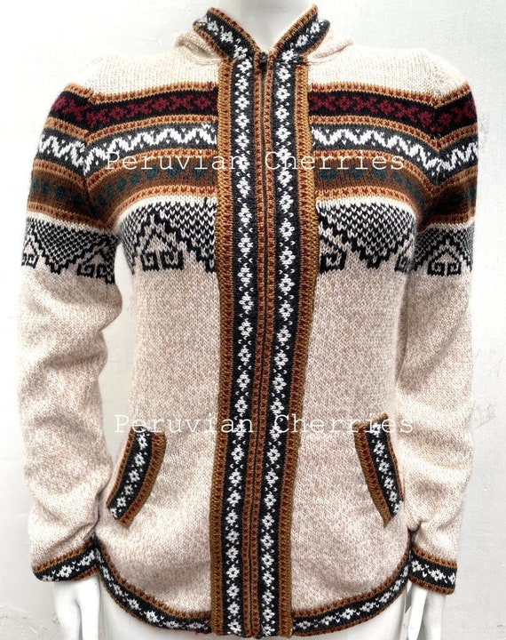 Blue New ethno boho alpaca wool unisex sweater,wool sweaters Peruvian sweater men's sweater women's sweater