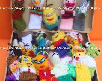 Lot of 150 NEW Handknitted Peruvian Crochet Finger Puppets Perfect present kids toddlers