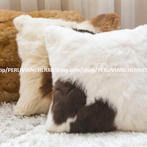 PartyForYou White Fur Throw Pillows Fluffy Pillow Covers Faux Mongolian  Style Plush Cushion Luxury Series Merino Style Decorative Pillows Case for  Couch Bed Living Room Car Chair 18 x 18