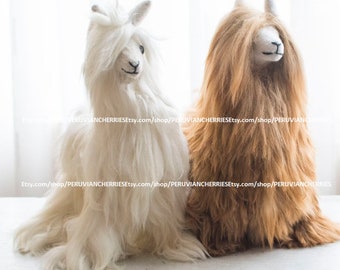 Best Baby Alpaca Suri Llama 9 IN 12 IN 18 IN Peruvian Handmade Alpaca Llama Stuffed Animal Plush Llama fur teddy alpaca