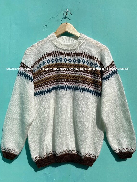 Blue New ethno boho alpaca wool unisex sweater,wool sweaters Peruvian sweater men's sweater women's sweater