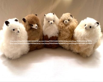 Alpaca Fur Stuffed Plush, 100% Alpaca Fur, handmade alpaca, alpaca teddy of 15cm or 5.90inches