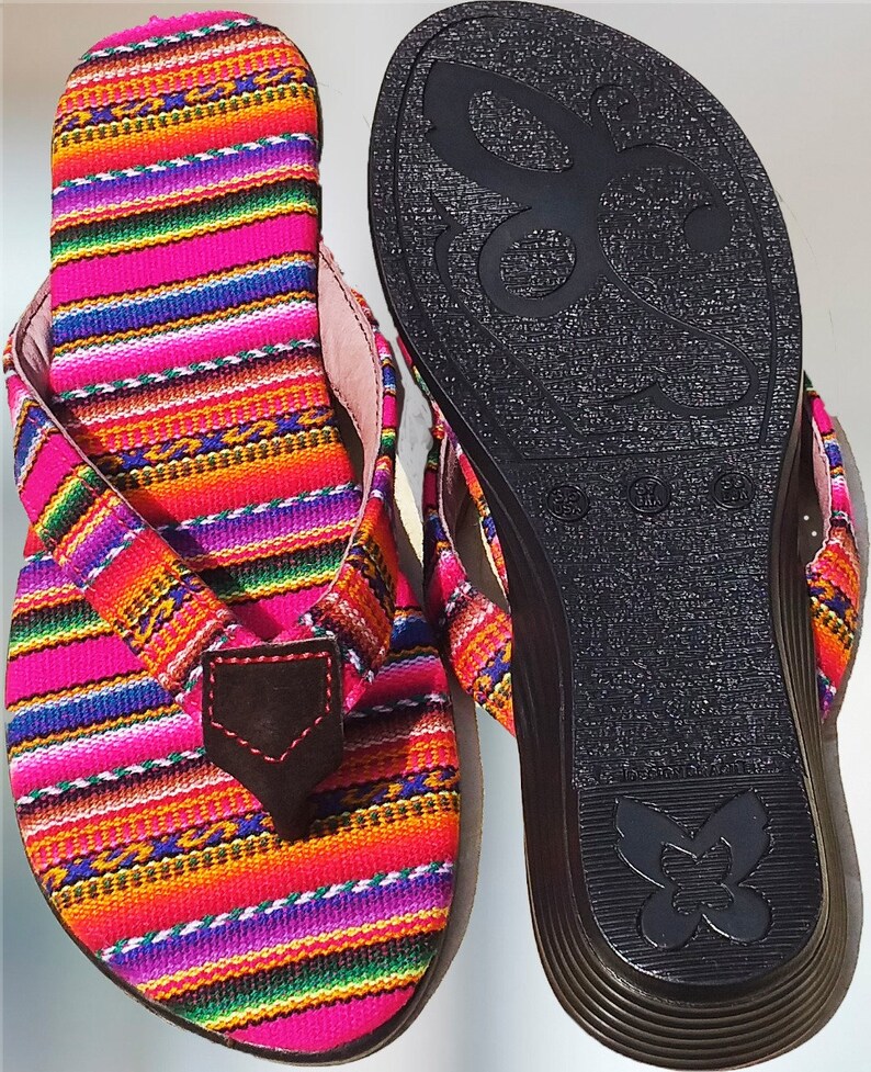 Peruvian Fabric Sandals Popular Flip Flop Peru Sandals | Etsy