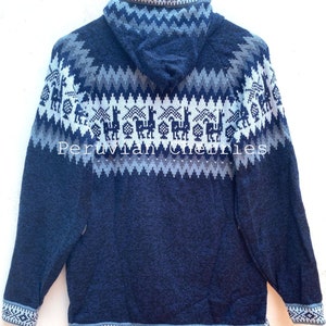 Blue Alpaca Sweater, Unisex Alpaca Sweater Cardigan, Alpaca Fiber ...