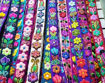 50 Hand embroidered belt  floral colorful peruvian embroidered belt floral ethnic belt boho belt wool gifts for her floral belt peru