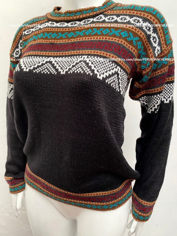Black Alpaca sweater Woman alpaca 