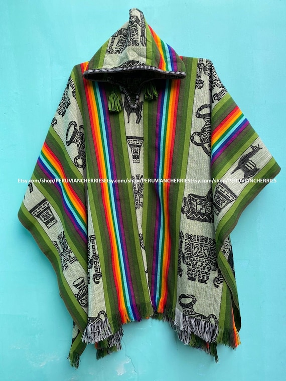 Poncho en alpaga pour homme et femme, poncho en laine d'alpaga