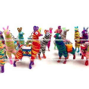 Lot of 1, 2, 3, 5, 6, 7, 10, 12, 18, 25, 40, 50, 100, 105, 110, 150, 200, 400 Llama lama purse Lucky charm key chain, Llama Alpaca Keychain