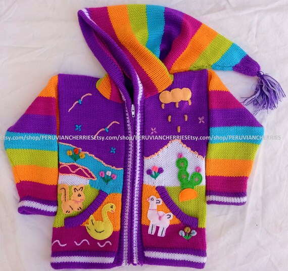 Niños sudadera con capucha sudadera peruana Único Perú | Etsy España