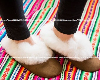 FREE SHIPPING! USA Canada Europe Best Alpaca Slippers Unisex, Alpaca fur slippers, peruvian slippers, alpaca slippers, peru slippers