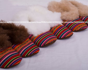 FREE SHIPPING! USA Canada Europe Best Alpaca Slippers Unisex, Alpaca fur slippers, peruvian slippers, alpaca slippers, peru slippers