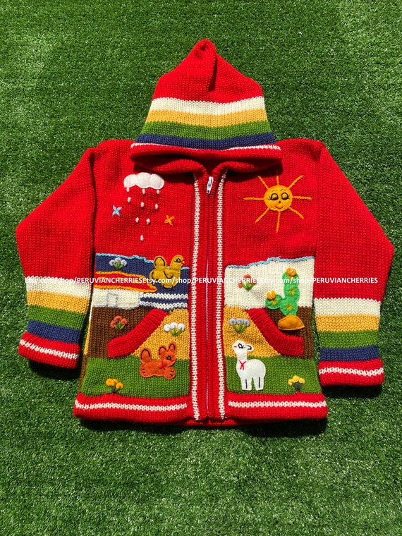 Children Peruvian Sweater Unique Peru Kids Wool Cardigan - Etsy Israel