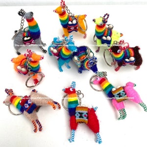 EXPRESS SHIPPING 5100 Llama Keychains, alpaca keyring bulk, mini alpaca, llama key chain, llama key chain, yarn keychain, handmade keychain RAINBOW COLORS