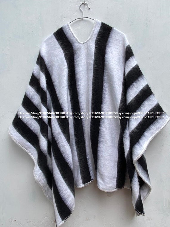 Poncho Alpaga ouvert pour homme et femme, Longueur 67 » Largeur 59