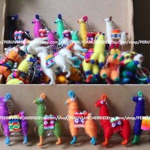 7 Llama Keychains, llama purse charm, keychains, llama, alpaca, alpaca keychains, llama gifts, tiny llama figurine, alpaca keyring bundles