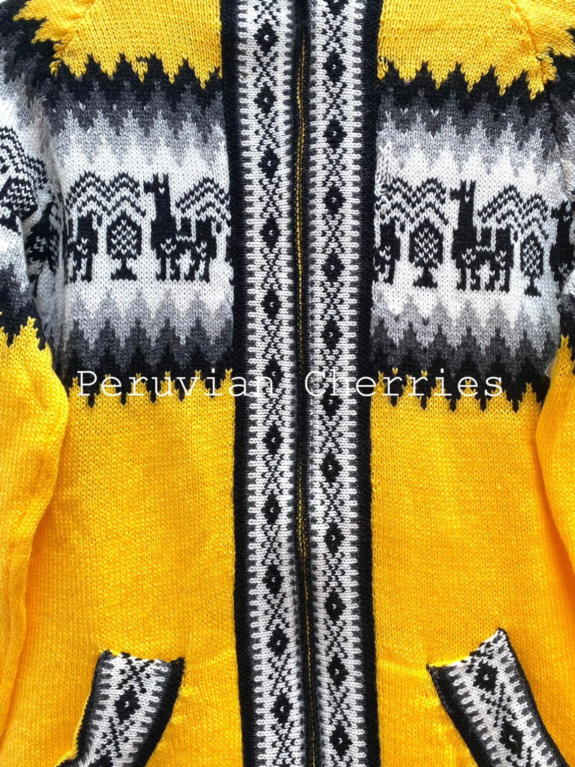 Yellow Alpaca Sweater Unisex Alpaca Sweater Cardigan Etsy