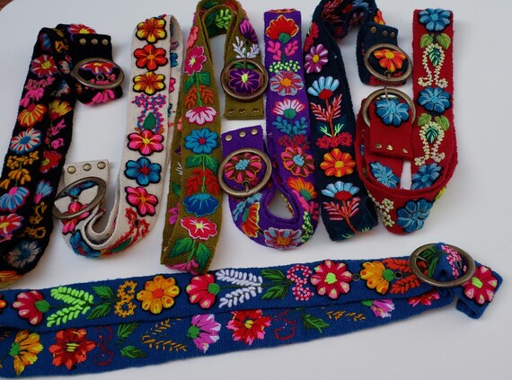 10 Hand Embroidered Belt Floral Colorful Peruvian  display picture 3