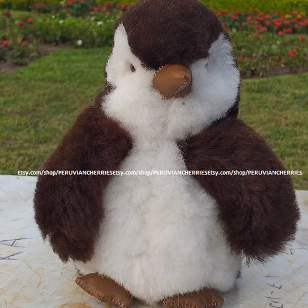 100% baby Alpaca handmade Penguin, 7 inches 18cm, Stuffed Plush penguin, Alpaca Toy, Soft penguin, Alpaca teddy penguin Stuffed Plush