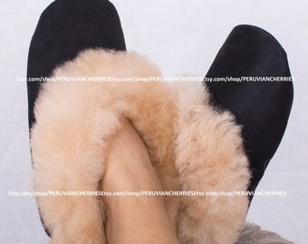 FREE SHIPPING! USA Canada Europe Best Alpaca Slippers Unisex, Alpaca fur slippers, peruvian slippers, alpaca slippers, peru slippers