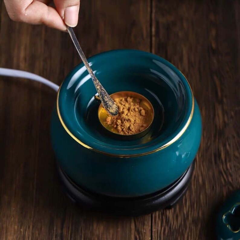 Encens électrique brûleur d'huile essentielle moustique porte-bobine en céramiqu