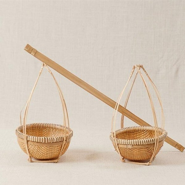 Ensemble de mini paniers en bambou 16 cm | Panier vietnamien fait main en bambou | Panier traditionnel | Panier Viet | Rangement pour la cuisine.