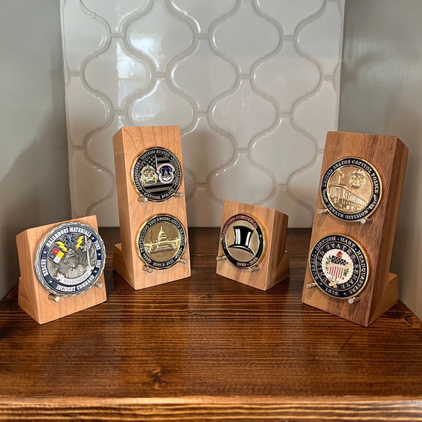 Single and Double Challenge Coin Display