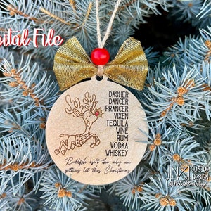 Adorno navideño divertido SOLO archivo digital - Rudolph no es el único que se enciende - ai - svg - dxf - lbrn2 - Navidad inapropiada Punny
