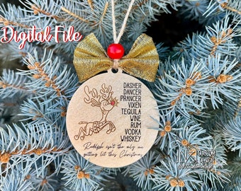 Divertente ornamento natalizio SOLO file DIGITALE - Rudolph non è l'unico a illuminarsi - ai - svg - dxf - lbrn2 - natale inappropriato Punny