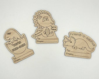 Digital Valentines Day Cards / Dinosaurs and Dragons DIY Paint Kit Set / DIGITAL file only-Laser Ready Score & Cut File svg, dxf, ai, lbrn2