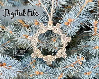 Natale divertente NSFW Utero fiocco Ornamento SOLO file DIGITALE - AI - SVG - DXF - LBRN2 - Natale inappropriato Punny