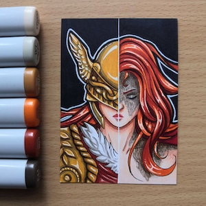 Carta ACEO PERSONALIZZATA dipinta a mano con un personaggio a tua scelta
