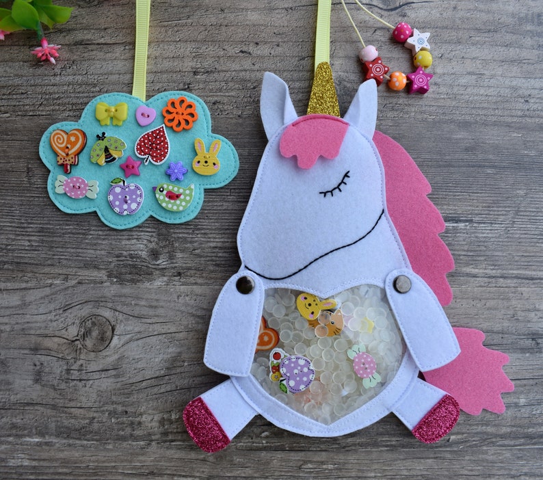 Felt Unicorn toy Pattern I Spy Bag White Unicorn Felt Etsy