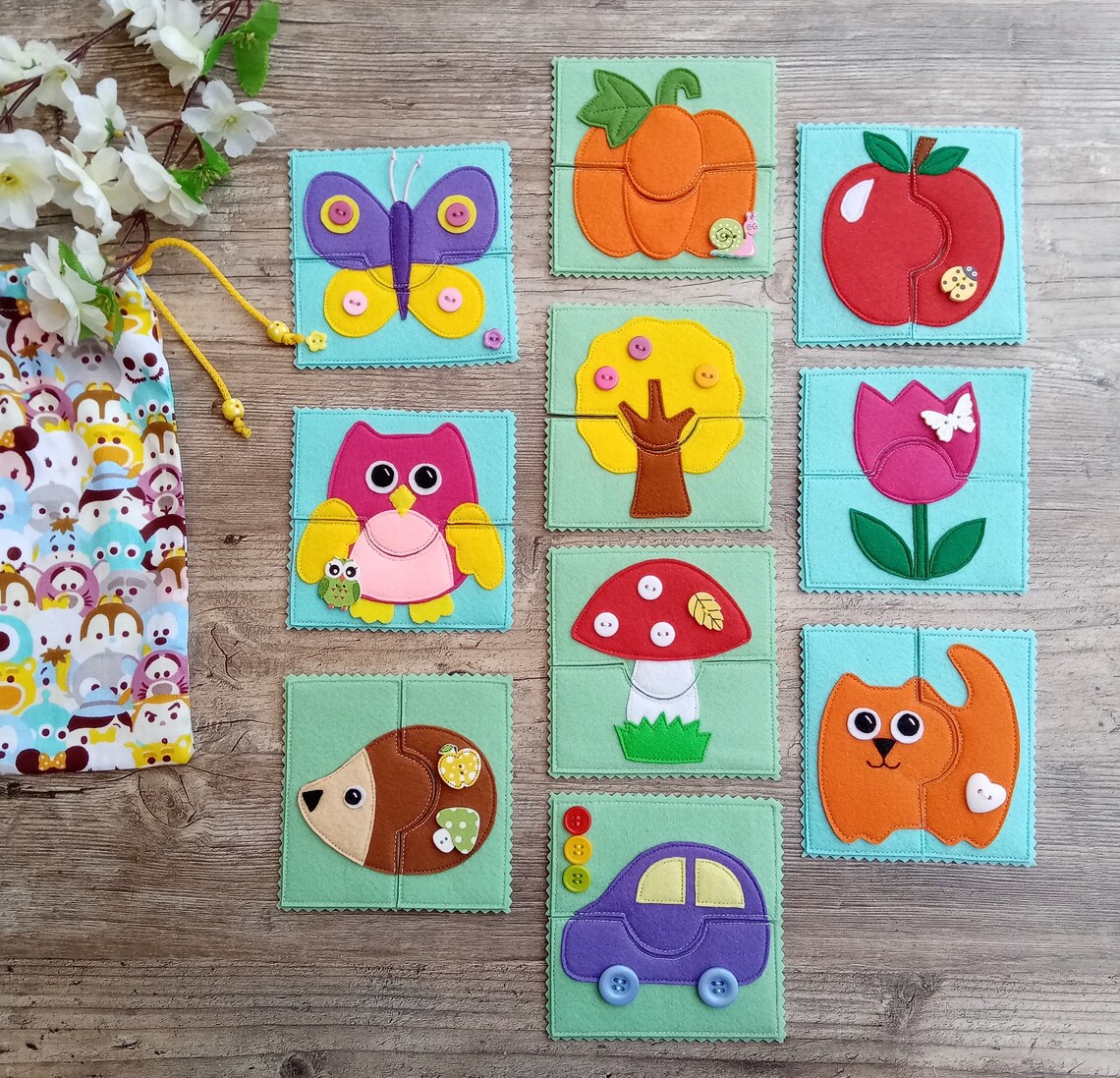 Soft Puzzle for baby Felt PDF Pattern Sensory Puzzle for kids Etsy