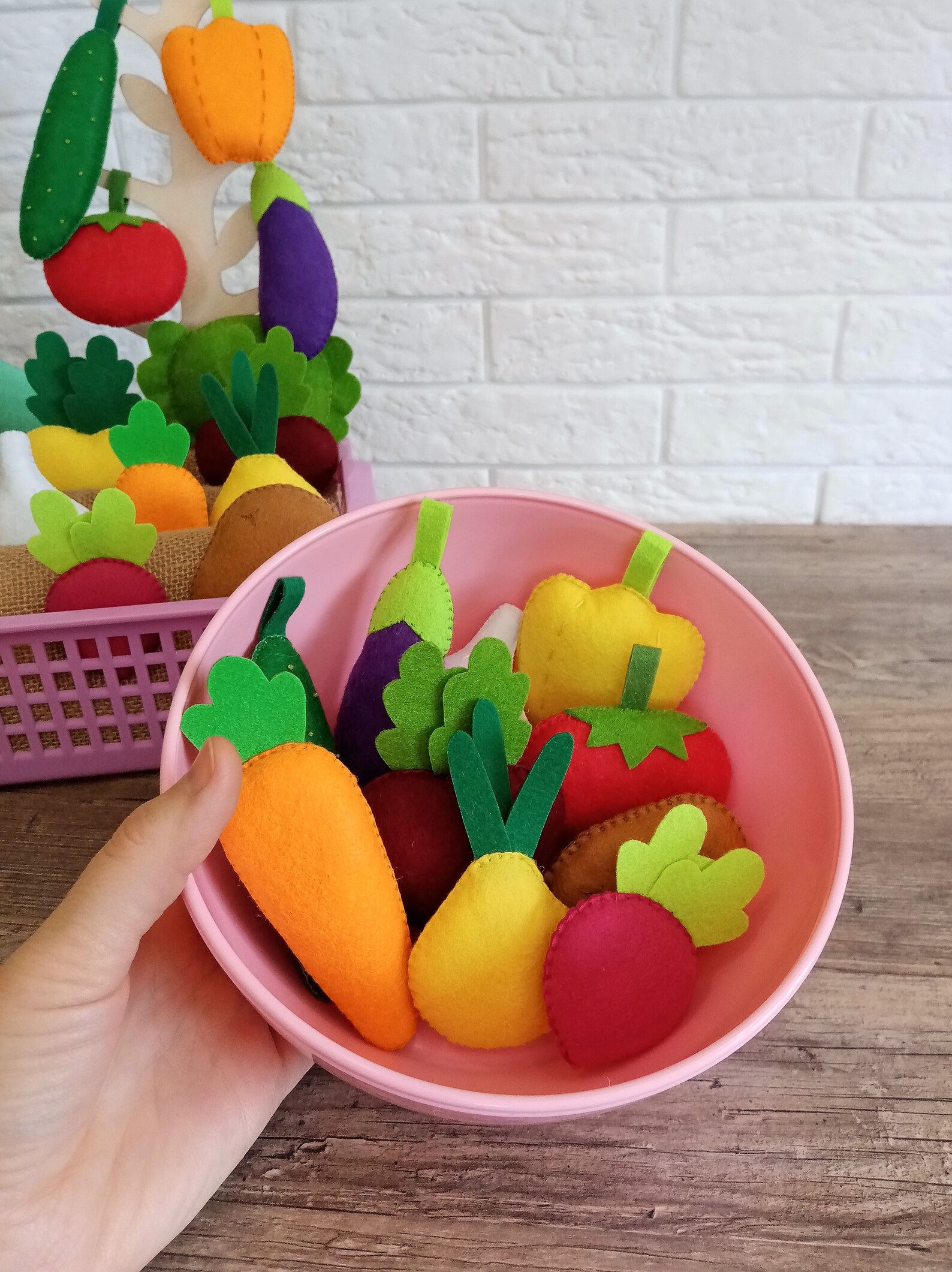 Felt Garden PDF Pattern Vegetable Garden Play Set Pretend Etsy