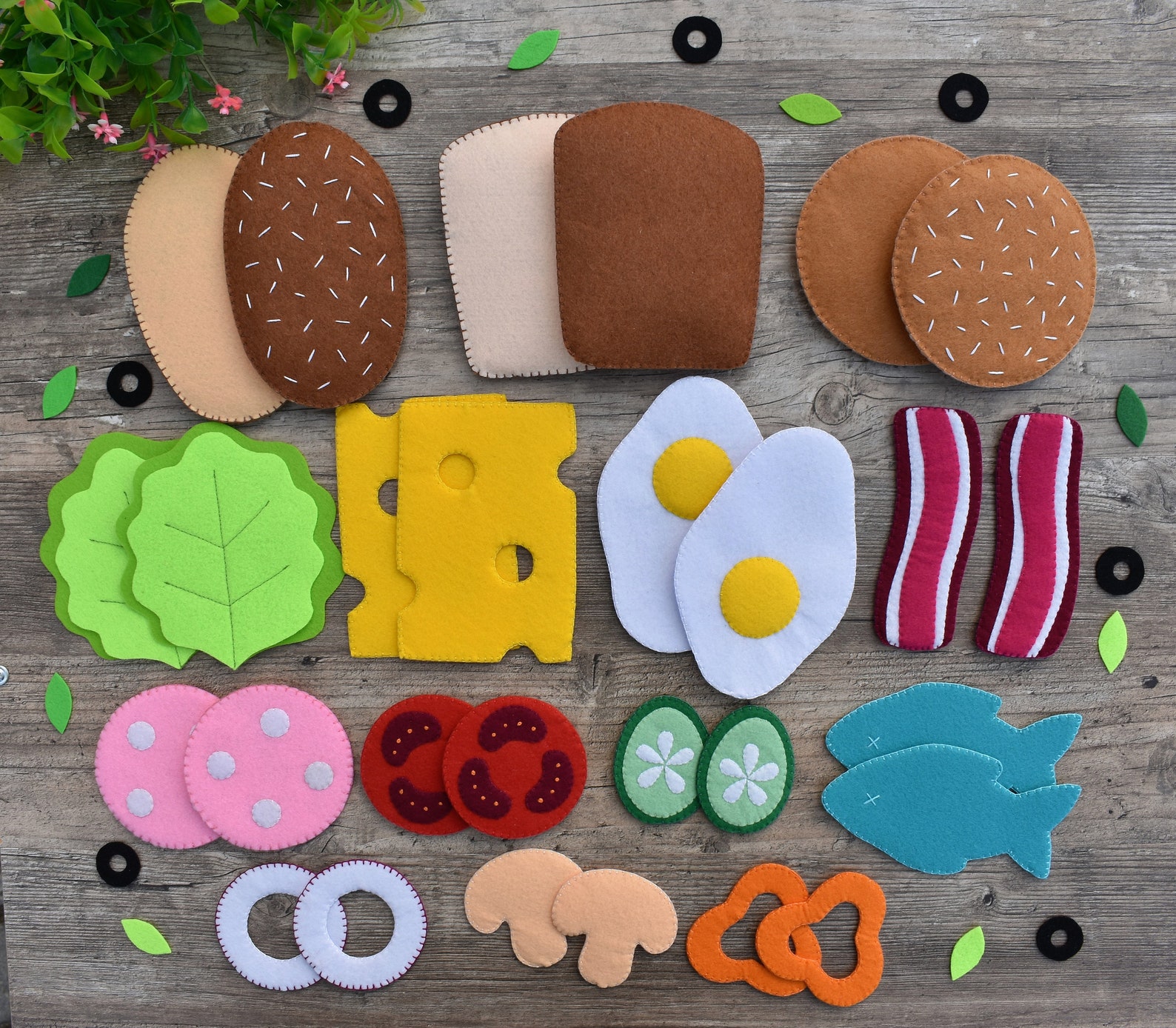 Felt Sandwich set PDF Pattern Felt Food Pattern Felt Etsy
