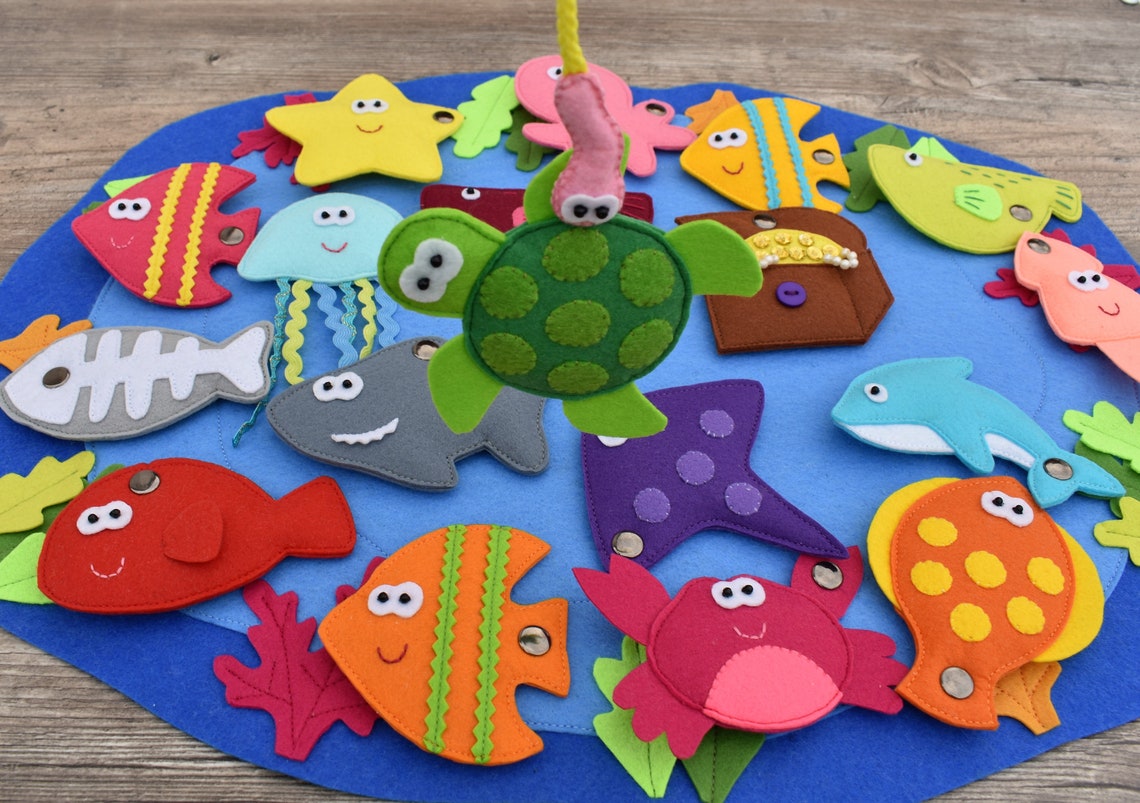 Felt Fishing Game PDF Pattern Felt Fish PDF Etsy